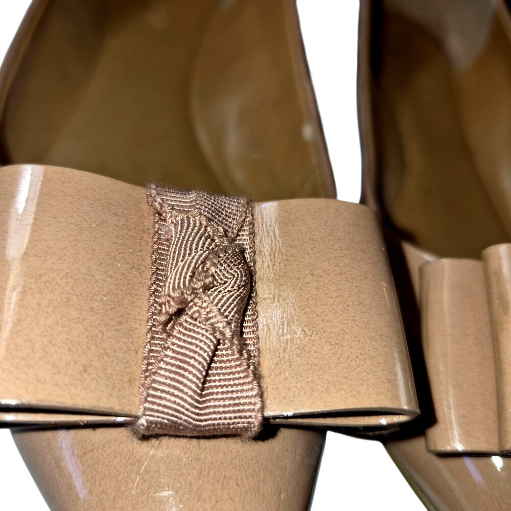 Vintage J Crew 'Emery' Pointed Toe Glossy Patent Leather Flats Bow Detail 7.5 - Picture 7 of 7